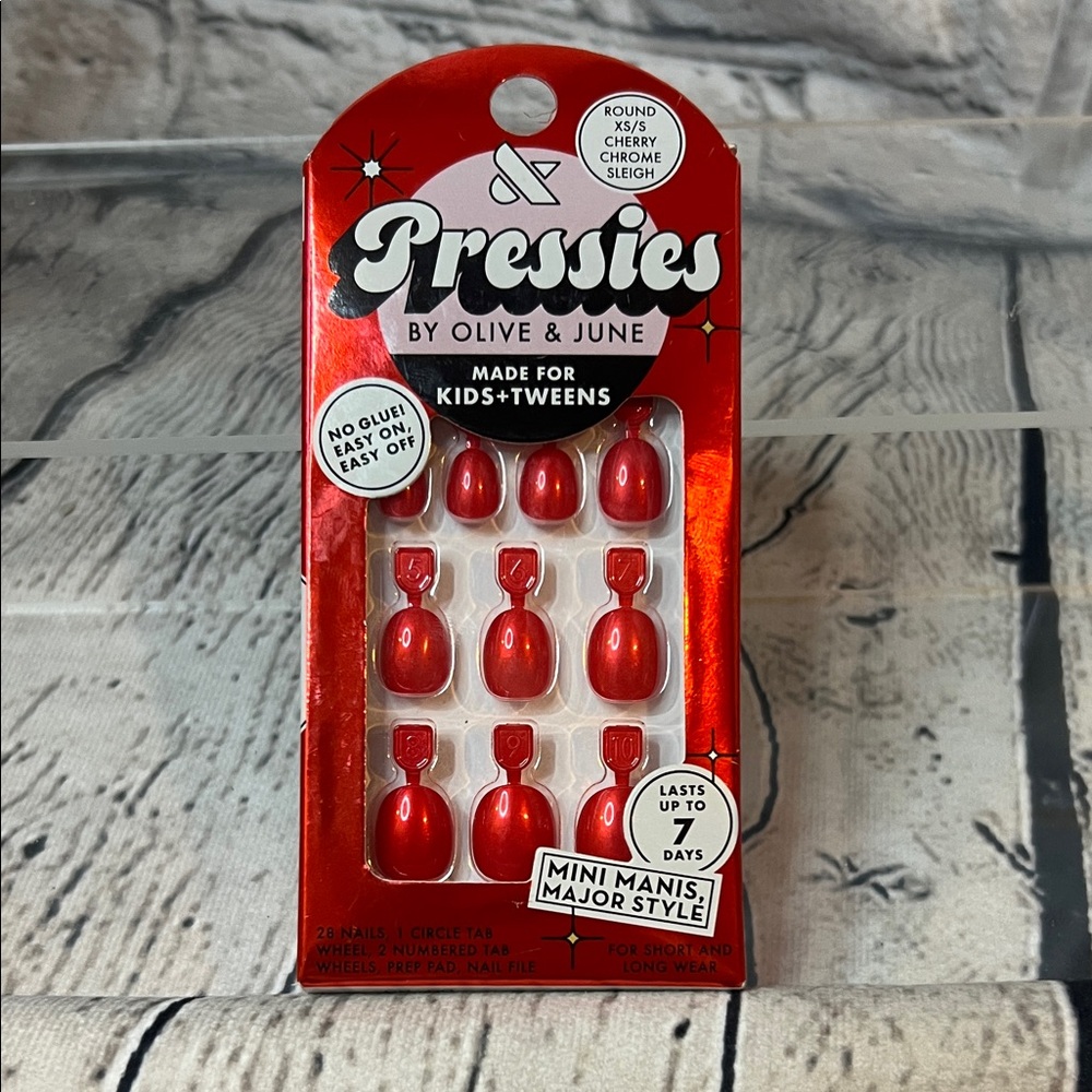 Pressies By Olive & June Glossy Red Press-On Nails